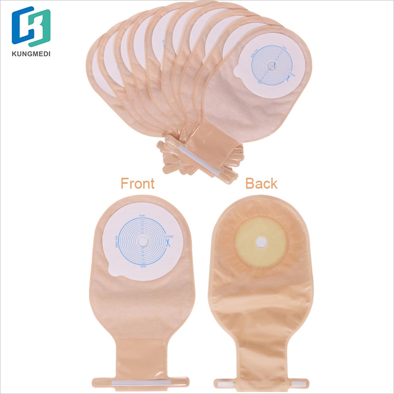 One piece drainable colostomy pouch